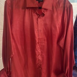 Elegant Red Men's Dress Shirt